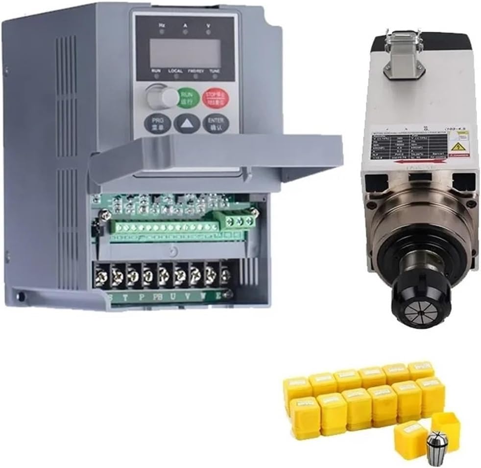 380V 1.5KW square spindle motor air-cooled 4 bearings + 2.2kw VFD inverter + ER20 chuck kit