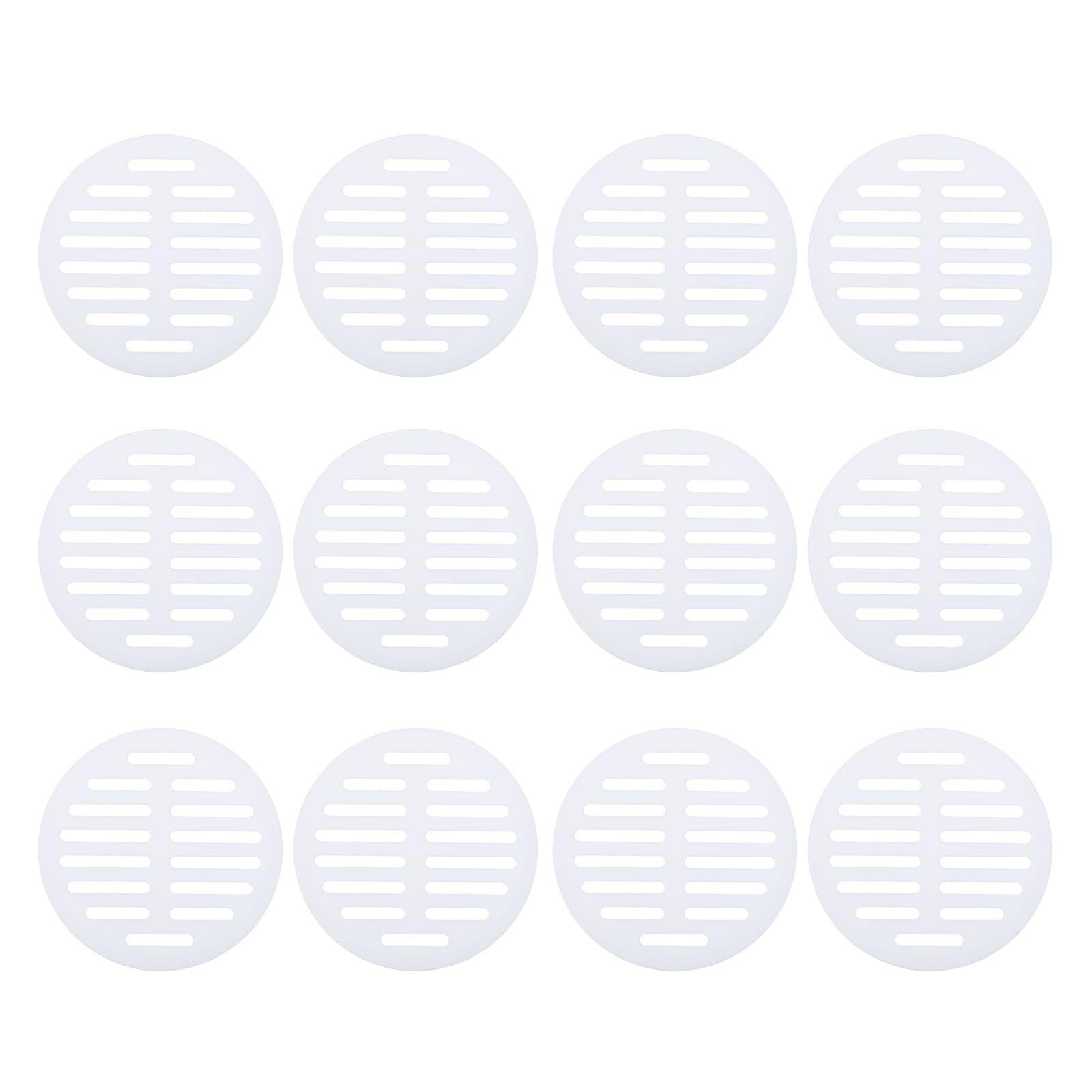 sourcing map 12 Pcs Round Soffit Vents (80mm / 3.15") - Plastic Louver Soffit Air Vent Cover Circular Air Mesh Screen Grille for Home/Bathroom/Wall/Ceiling/Cabinet, White