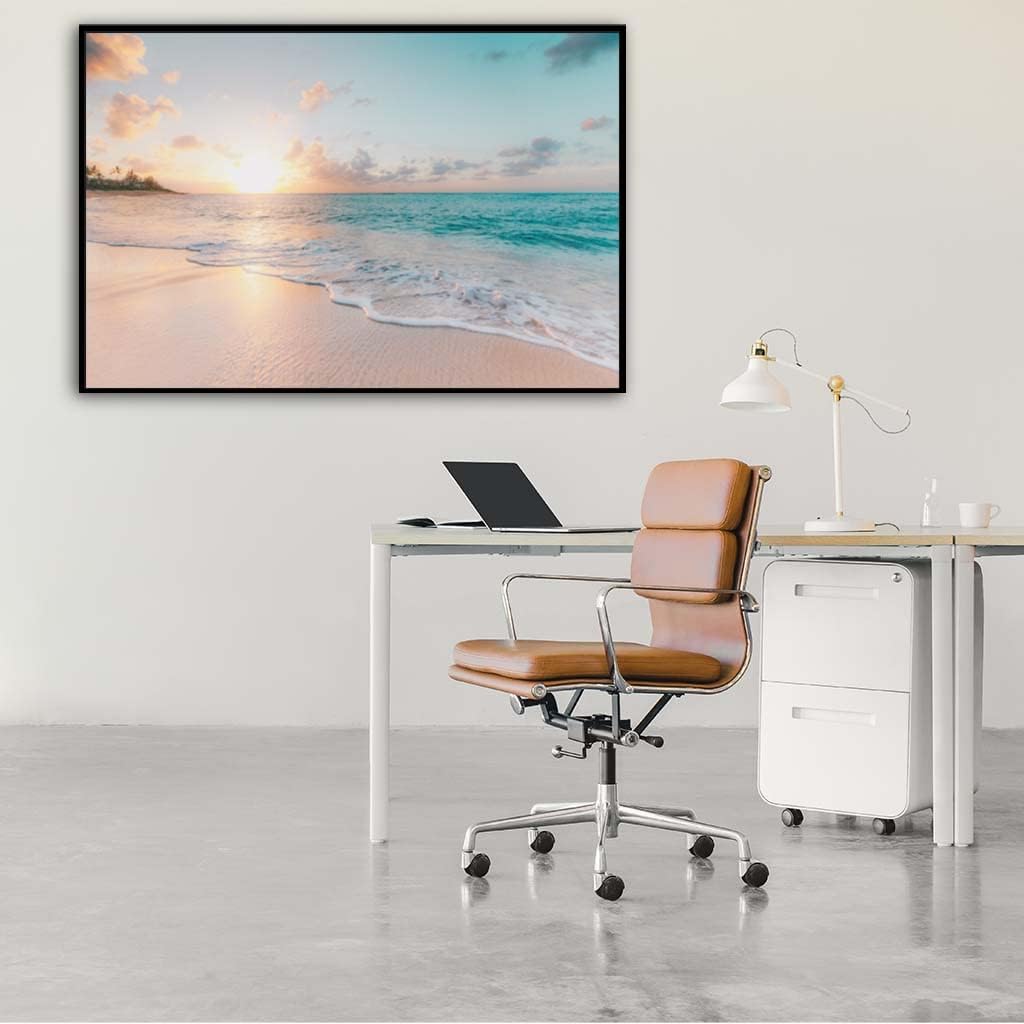 Sunrise Over The White Sandy Beach Canvas Wall Art Print