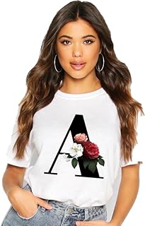 VLAM Graphic Flower Print A B C D E F G H I J K L M N O P Q R S T U V W X Y Z A to Z AlphabetTshirt for Men and Women-picture-33