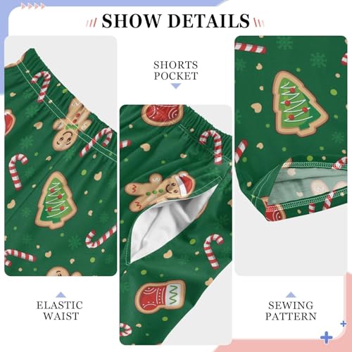 ZZXXB Christmas Gingerbread Candy Boys Long Pants Soft Trousers Elastic Waist Kids Lounge Bottoms with Pockets S-XL4