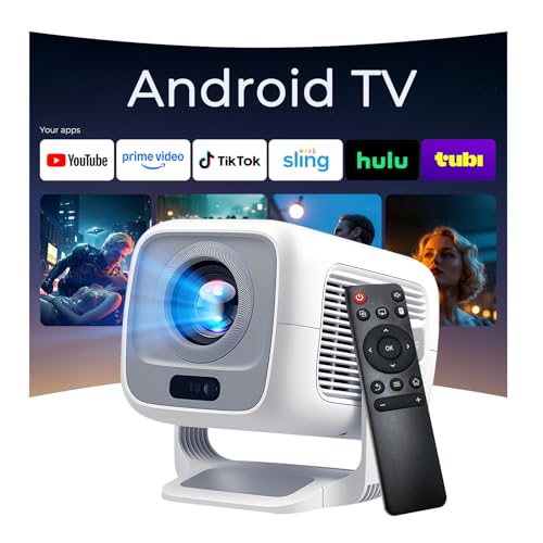 [1080P Natif/Auto Focus] Intelligent Vidéoprojecteur 4K avec WiFi 6 et Bluetooth 5.4 Mini Smart Projecteur Rotation 270° Auto Keystone Portable Projector Compatibile avec HDMI/USB/iPhone