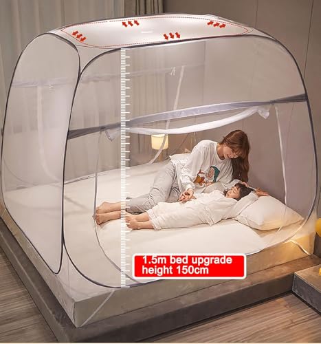 Sobeta Luxus Moskitonetz Doppelbett für Bett und Reise, Mückennetz Outdoor inkl. Montagematerial, Mosquito Netz, Fliegennetz, einfache Anbringung, Tragetasche, Keine Chemikalien