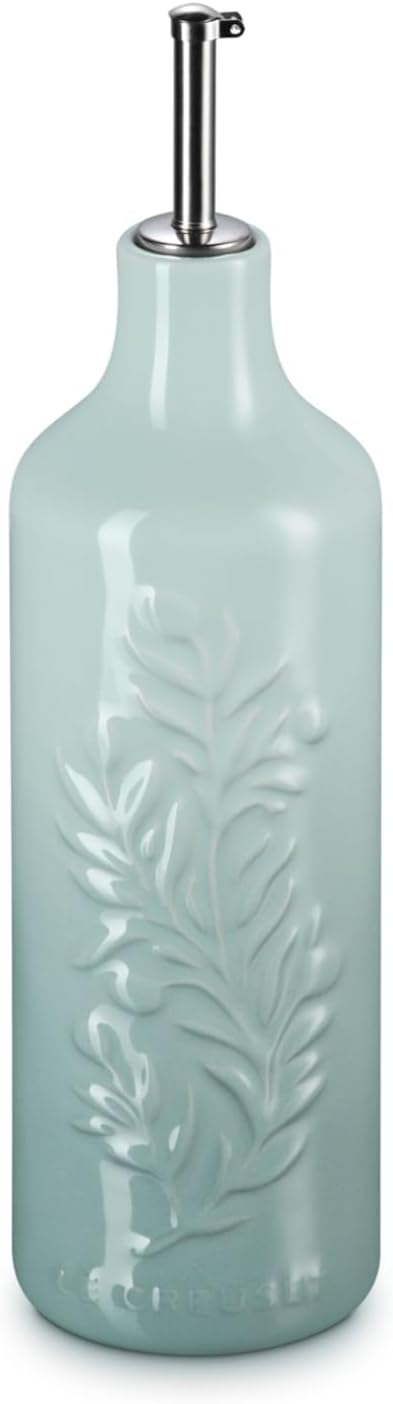 Le Creuset Stoneware Olive Branch Collection Oil Cruet, 20 oz., Sea Salt
