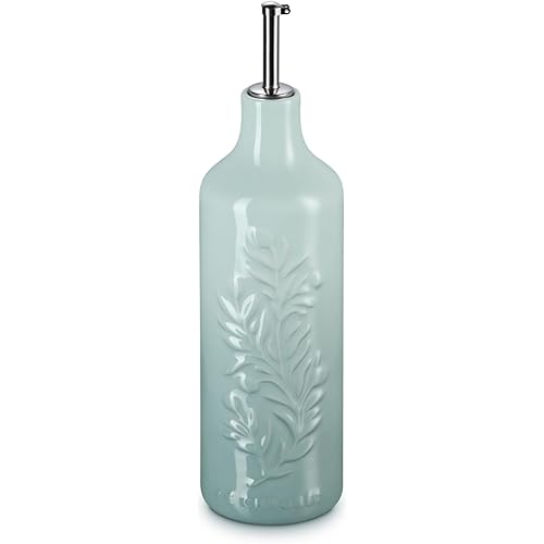 Le Creuset Stoneware Olive Branch Collection Oil Cruet, 20 oz., Sea Salt