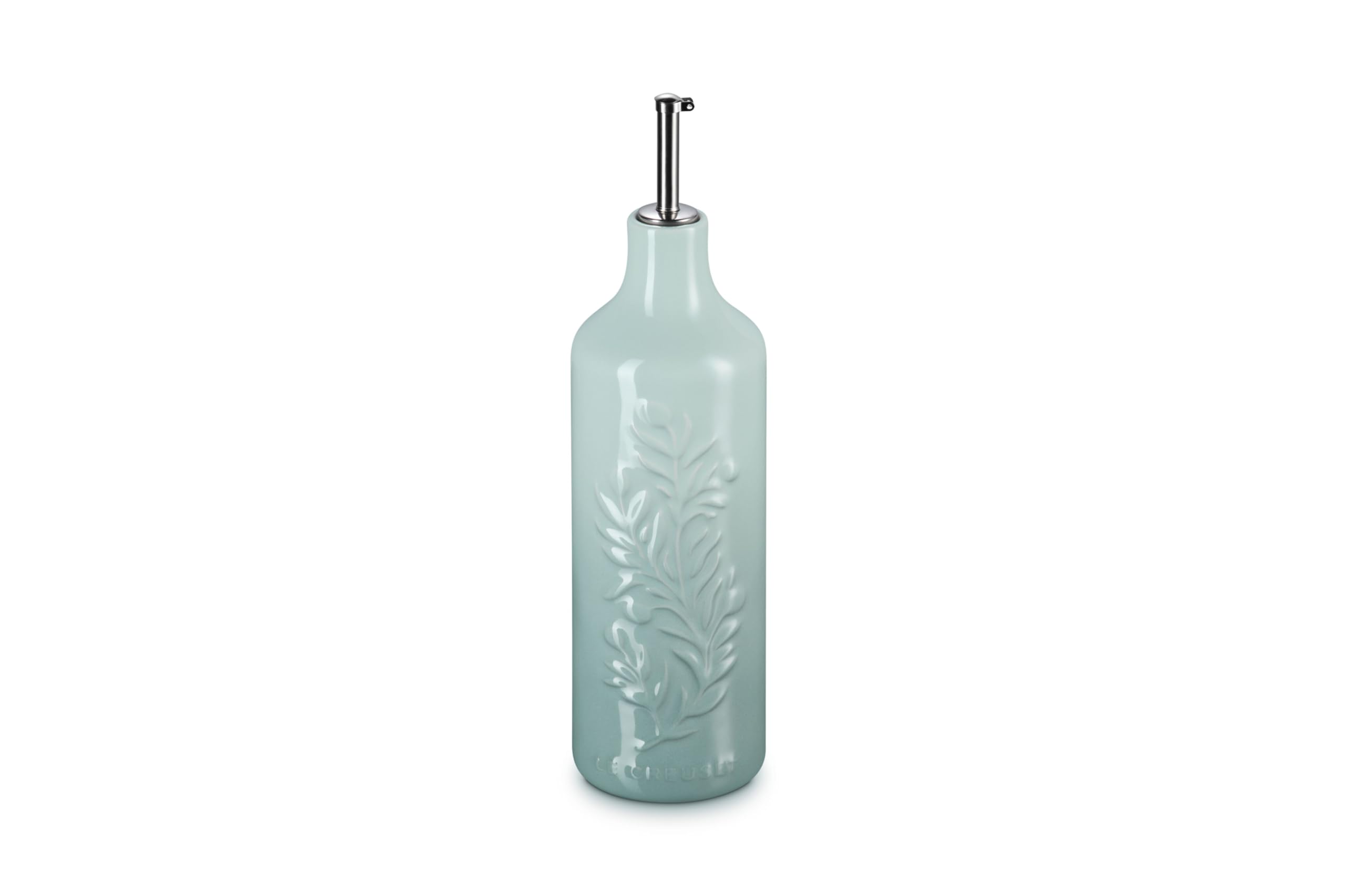 Le Creuset Stoneware Olive Branch Collection Oil Cruet, 20 oz., Sea Salt