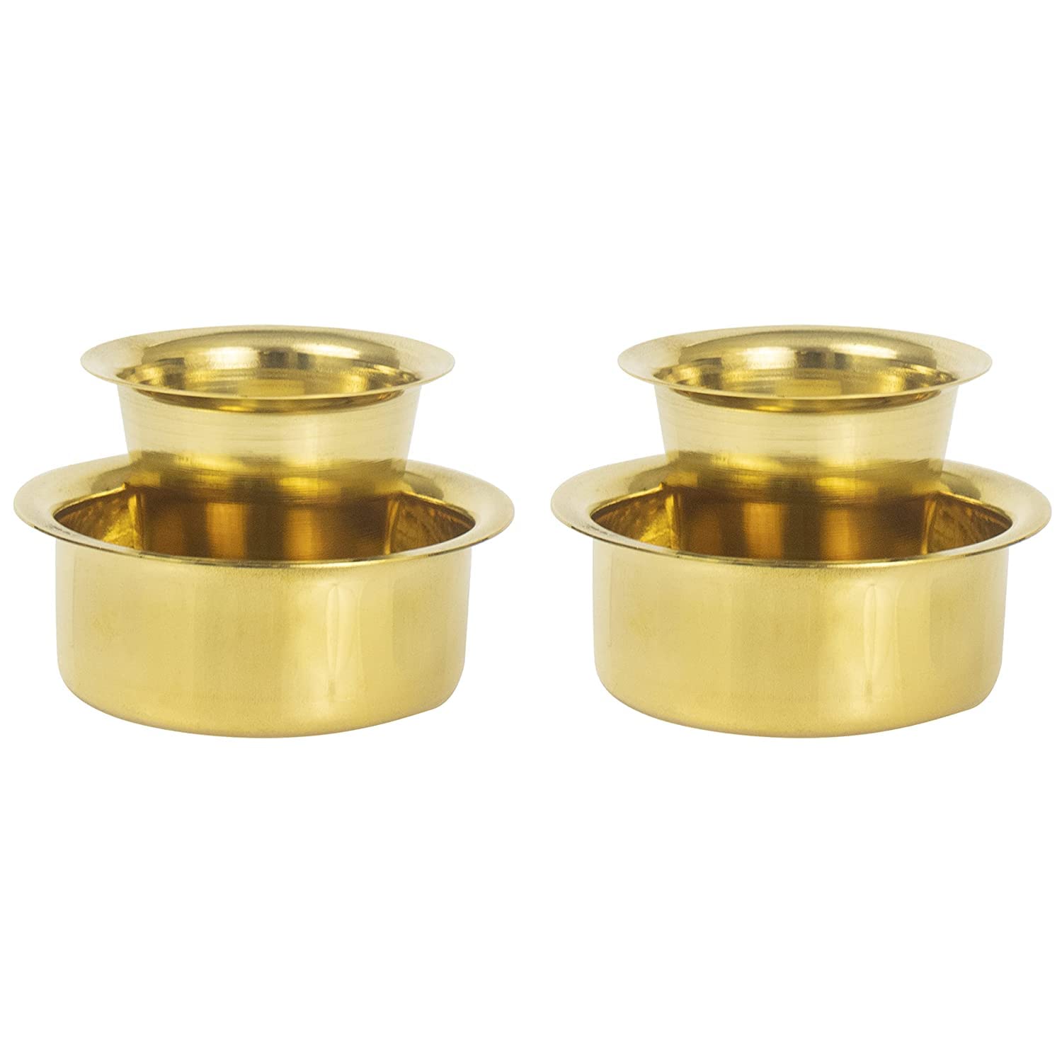 South Indian Brass Coffee Cup and Dabra Set, Madrasi Filter Coffee Set, Kumbakonam Coffee Dabara Set- (2)