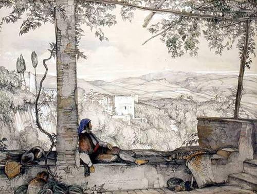 Impression Wall Art Sierra et l'Alhambra John Frederick Lewis Tableaux Modernes 60x90