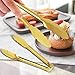 4 Pack Gold Serving Tongs XEVOM Buffet Tongs Serving Utensils Salad Tongs Stainless Steel Gold Plated Buffet Serving Tongs,9 Inch