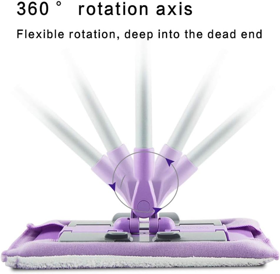 HASMI Microfiber Mop with Telescopic Handle for Hardwood, Laminate, Tile Floor Cleaning - Purple, Fiber Cloth Head
