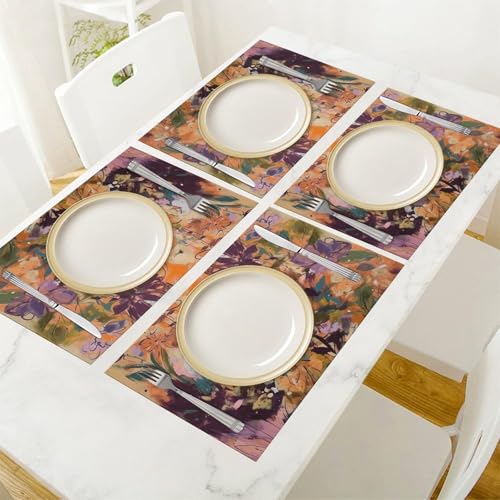 Sets de table violets en PVC pour décoration de fête et mariage - 7