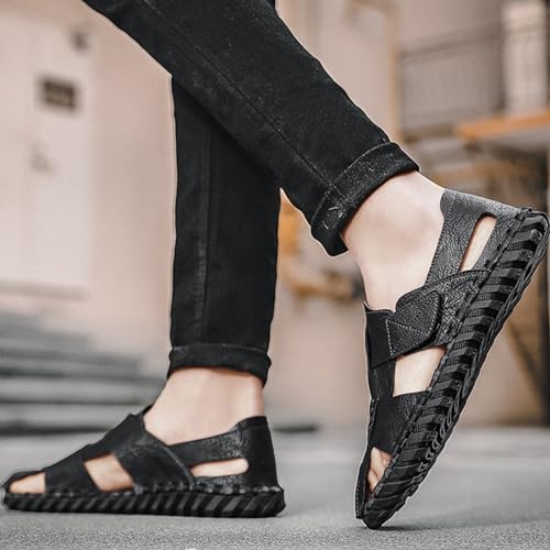 Fashion Large Size Sport Sandals for Men, Casual Handmade Summer Fisherman Shoes, Soft Closed Toe Beach Shoes4