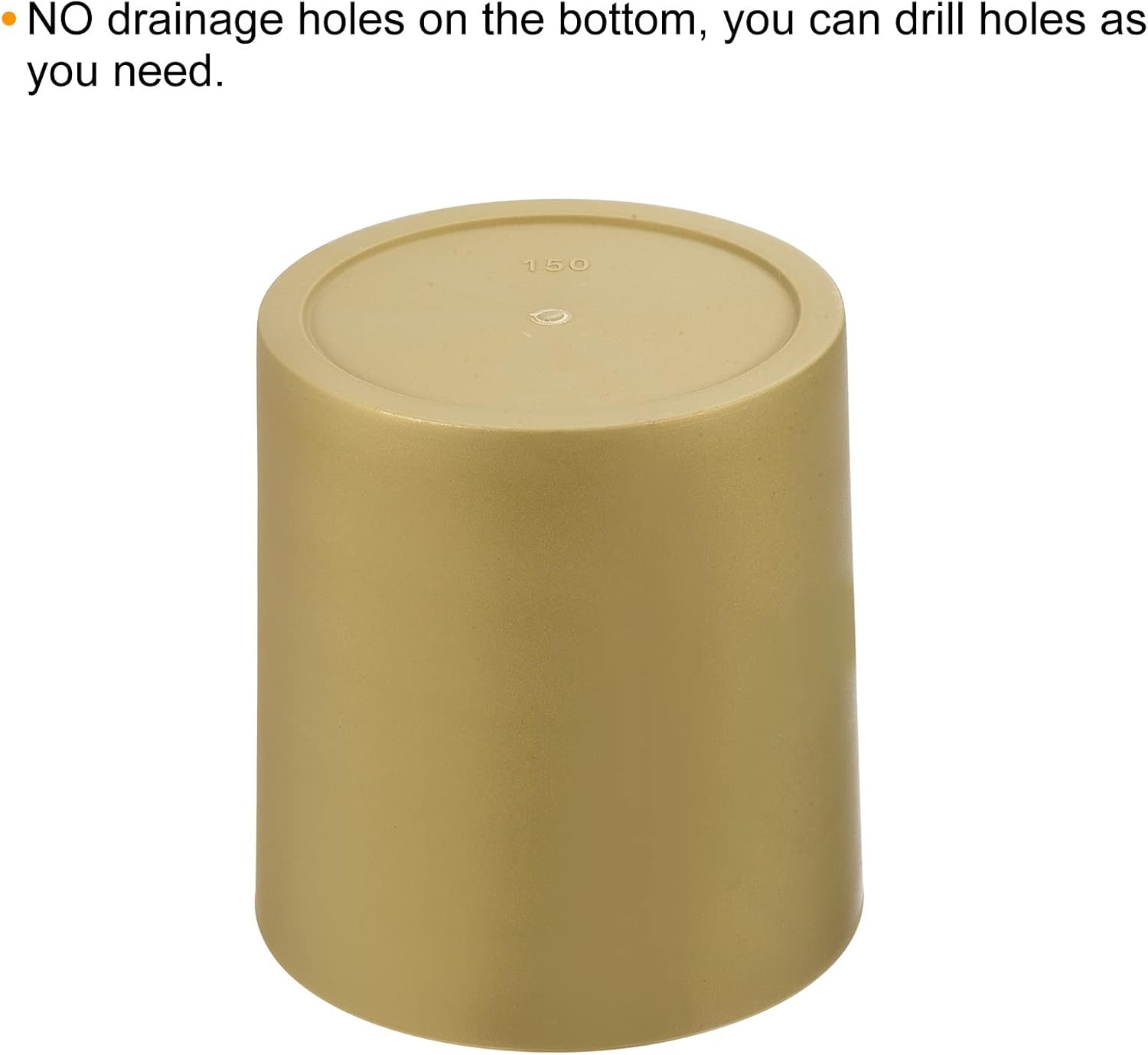 PATIKIL 6 Inch Plastic Plant Pot, 4 Pack Round Flower Planter Container for Indoor Outdoor, Gold