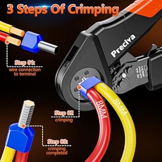 Pinza Crimpatrice con 1300pezzi，Capicorda Da 0,08-16mm² ， Regolabili，Pinza Capicorda， Crimpatrice Puntalini，Terminali Elettrici A Crimpare， Kit Elettricista Per Uso Industriale E Fai-Da-Te