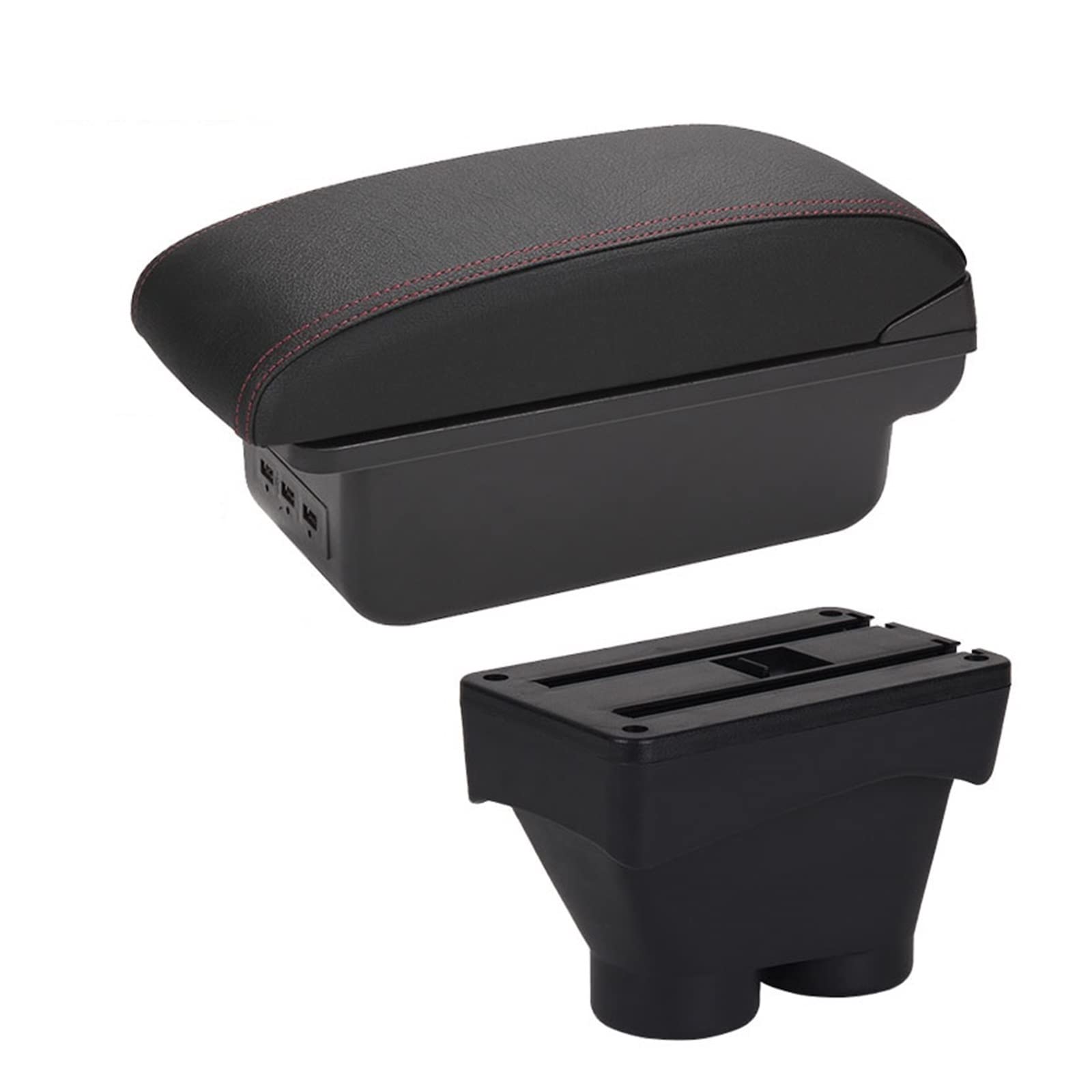 For Peugeot 208 2012-2018 Car Armrest Box Storage Box Car Accessories Retrofit Interior Details Auto Holder Ashtray(B1 3USB)