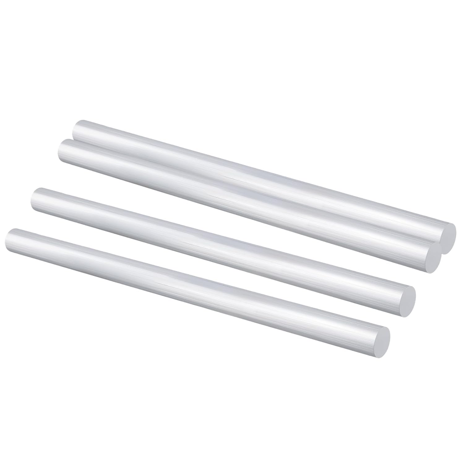 LEXININ 4 PCS Aluminum Round Rod, 1 x 17 Inch Soild Metal Bar Stock for DIY Craft and Industry, Silver, 25mm Diameter
