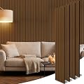 4 Pack Wood Slat Wall Panels 96" x 12.6" Wood Slat Acoustic Panels for Wall and Ceiling - 3D Textured Acoustic Wall Panels, Sound Absorbing Panel (Teak)