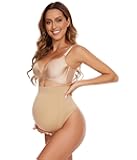 Seamless Maternity Thongs for Women, No Show Maternity Shapewear Over The Belly, Pregnancy Belly Support Panties
