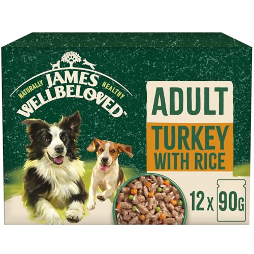 James Wellbeloved Adult Dog Food with Turkey in Gravy Pouch 12 x 90 g