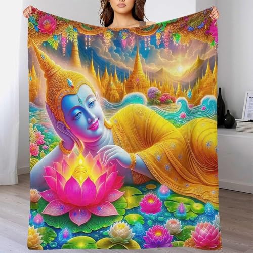 Couverture Bouddha 3D plaid microfibre de luxe doux chaud 180x200