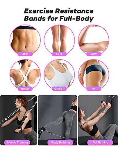 Resistance Bands For Working Out Women, Ezona 150Lb Resistance Bands With Handles For Women, Exercise Bands Fitness Workout Training Bands With Door Anchor, Ankle Straps For Home Gym Yoga #TOP2