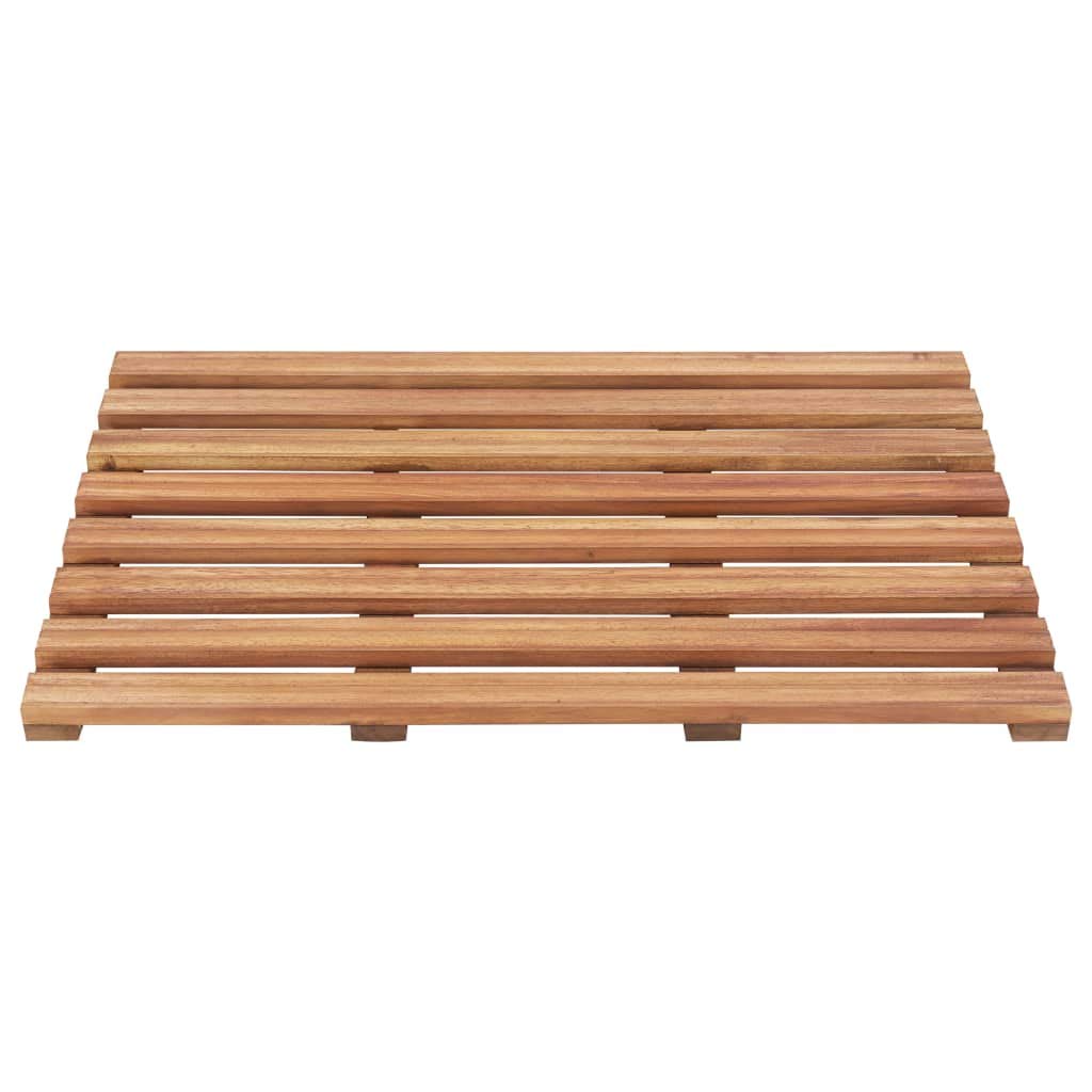 Alfombra de baño (2 piezas, madera de acacia maciza, 56 x 37 cm, antideslizante, para baño, bañera y ducha