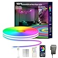 MFWW Neon Rope Lights, 10FT RGB LED Strip Lights, App Control, IR Remote, Outdoor IP67 Waterproof, Music Syncing, Flexible DIY Design for Bedroom, Gaming, Party, Christmas Decor