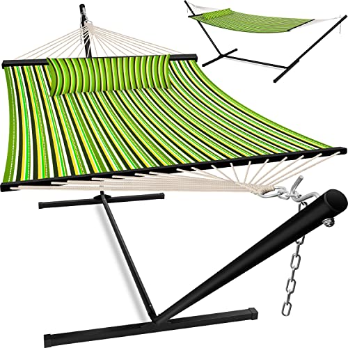 KESSER® Hängematte Hill mit Gestell Kissen Doppelhängematte für 2 Personen-Stabiler Rahmen 200kg Belastbarkeit Indoor & Outdoor XXL Hängesessel Doppel Mehrpersonen Garten Pool Balkon Terrasse, Grün