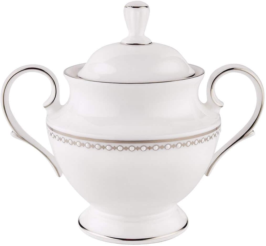 Lenox Sugar Bowl Pearl Platinum, White