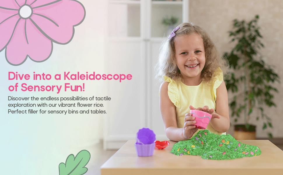 Image of Sensory Bin Filler for Sensory Table - Colored Rice for Sensory Play (Flower Rice)