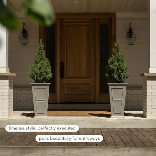 Image of Veradek Brixton Series Planter - Tall Outdoor Planter with Shelf