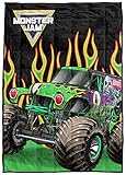 Monster Jam MJ Flame On Weighted Blanket 5 lbs - Measures 36 x 48 Inches, Kids Bedding Features...