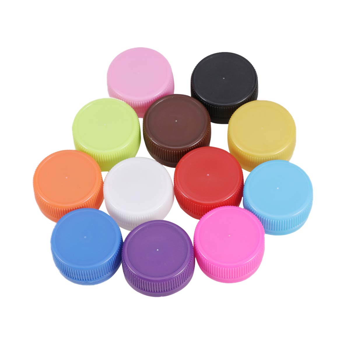 HEALLILY - Tappi per bottiglie in plastica colorata, per bricolage, coperchio della bottiglia, per bambini, colori misti