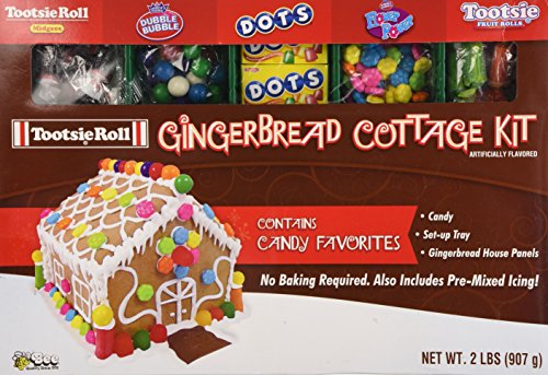 Tootsie Roll Gingerbread Cottage Kit, Contains 1/2 Pound of Candy