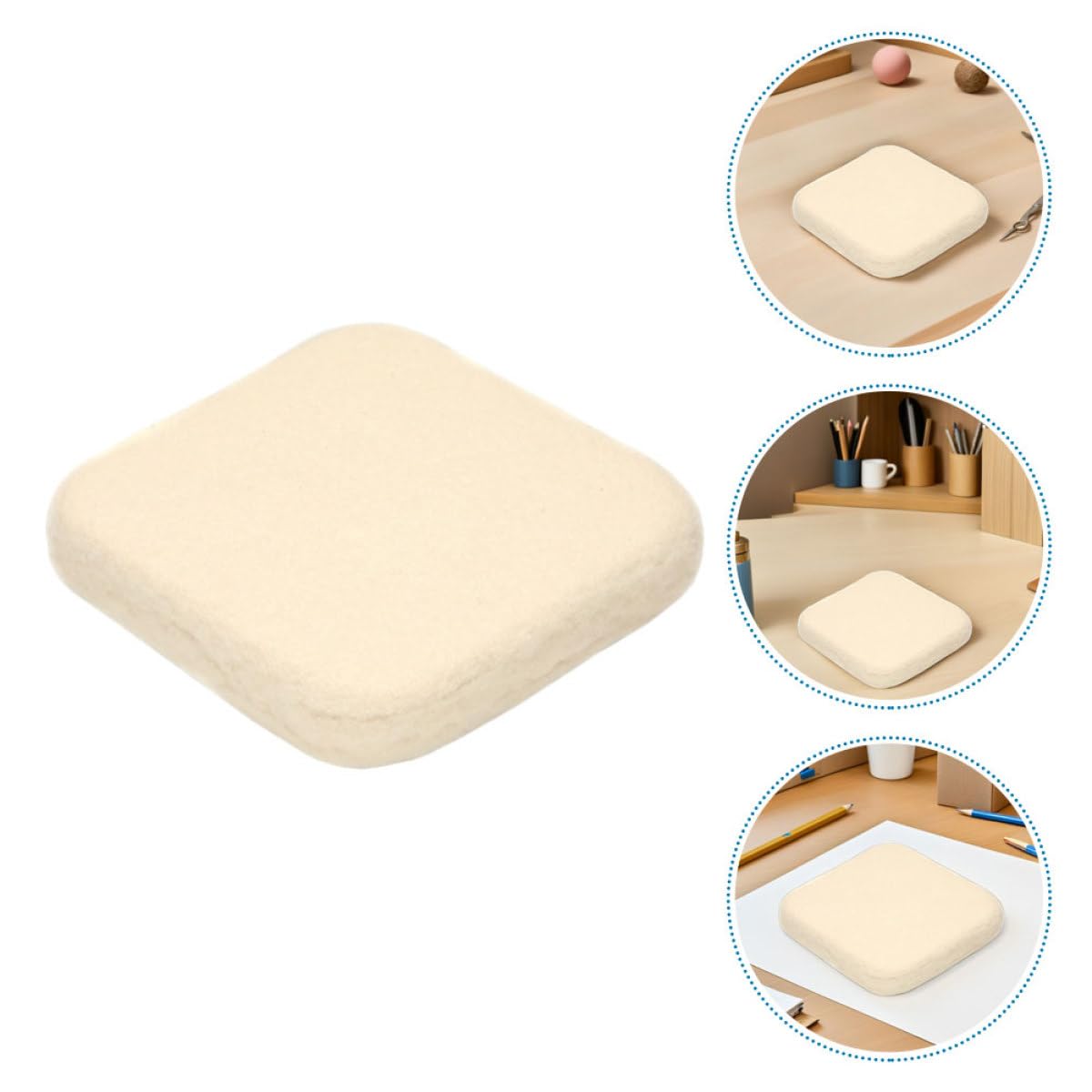 Anneome Almohadilla de Fieltro de Lana de Color Claro para Manualidades, Tapete para Trabajos de Artesanía, Cojín para Fieltrar Aguja, Uso Profesional y Principiantes, Superficie