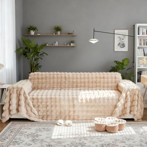 Faux Fur Couch Cover Warm Non Slip Washable