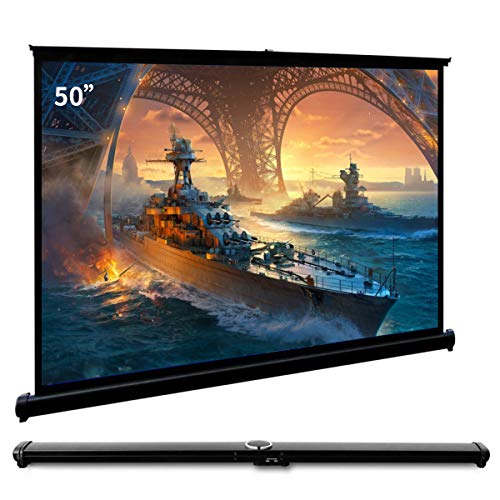 Cocar 50" Portable Projection Screen for Mini/Professional LED/LCD/DLP Projector Self Standing Pull-Out Style Indoor Outdoor Home Cinema - 4:3/16:9 Compatiable Â¡Â­