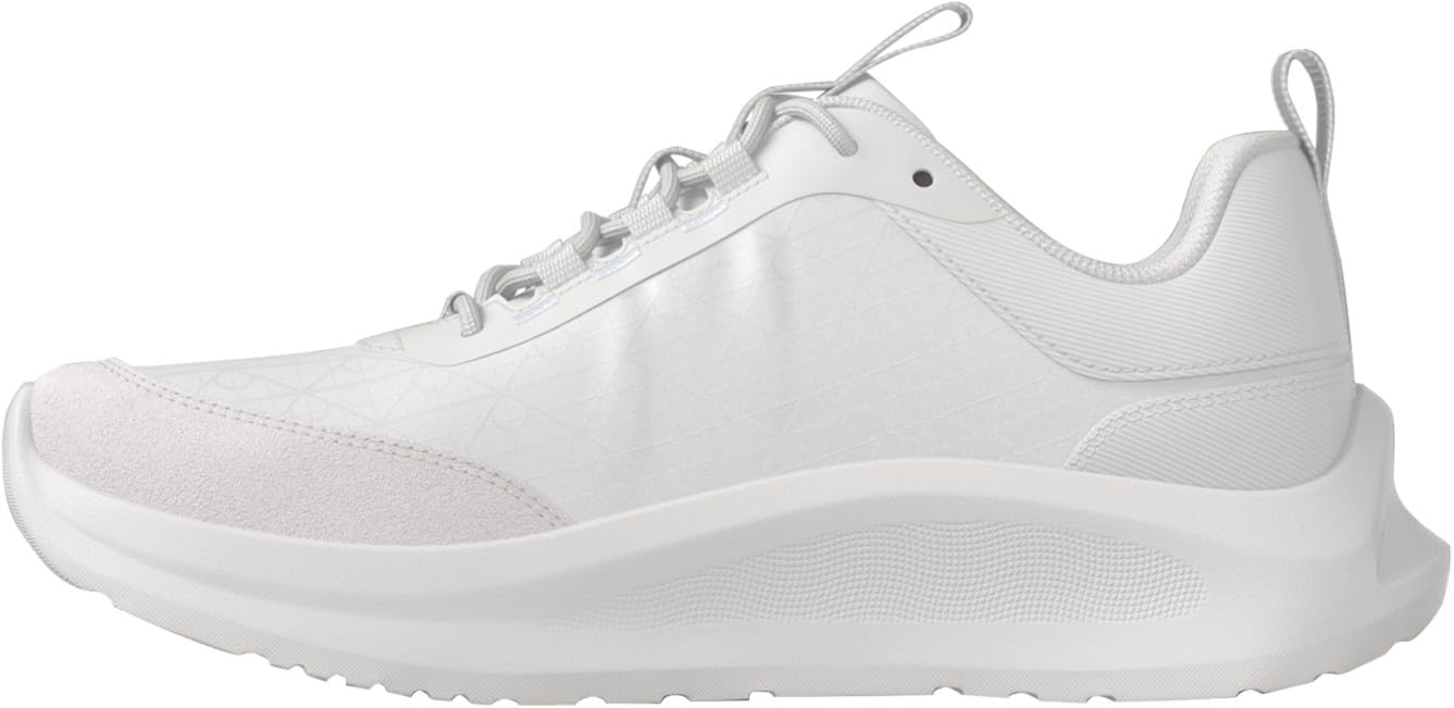Calvin Klein Women's Light Eva Runn Laceup AOP HW0HW03292 Low Top, White (Triple Bright White), 2.5
