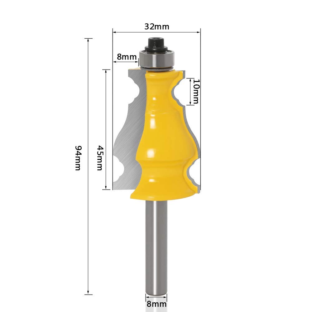 8mm Gambo Fresa, Molding Fresa Per la fresatura di anta armadio /Pannello della porta /bracciolo