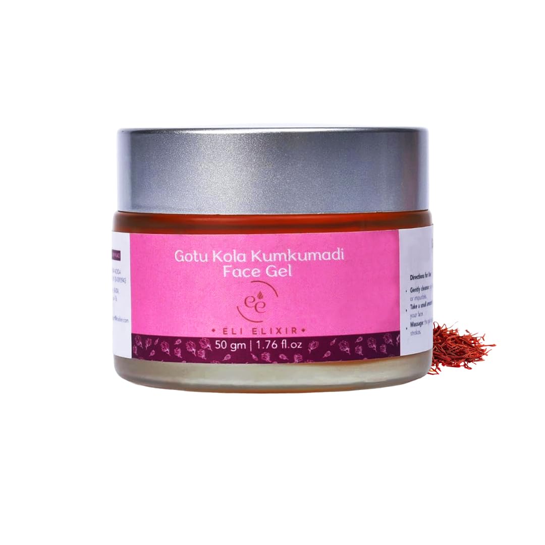 Eli Elixir Gotu Kola Kumkumadi Face Gel with Saffron and Willow Bark Extract for Brightening and Skin Tightening- 50g
