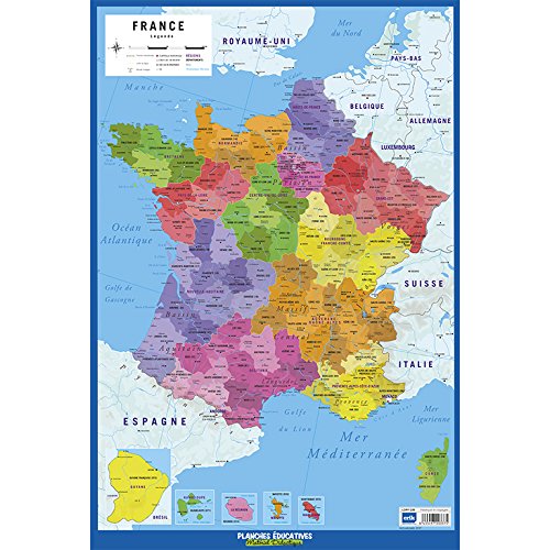 Grupo ErikEditores Educational Lamina in Frances Carte De France 2017