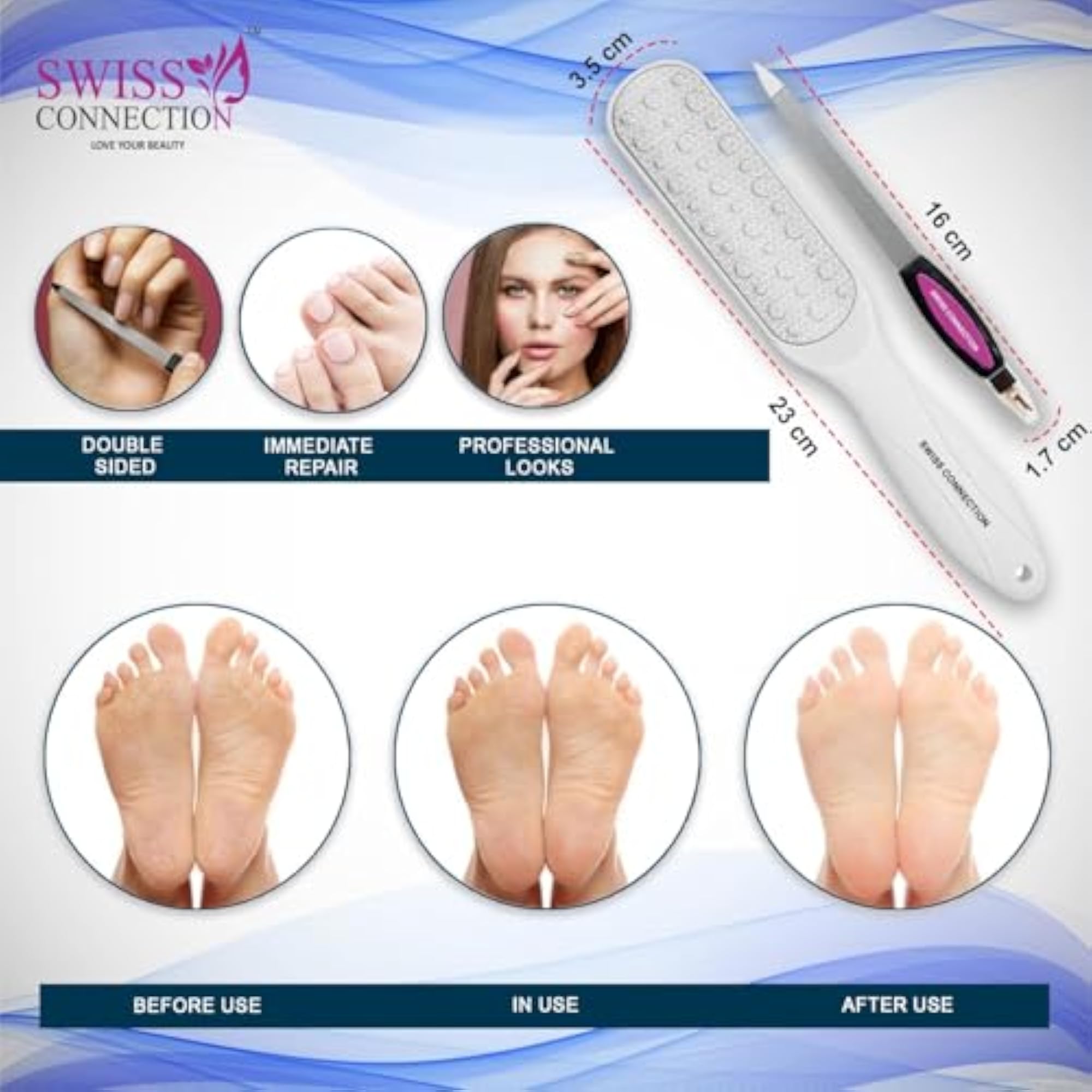 Foot Scrubber Callus Remover & Nail Filler Pack of 3