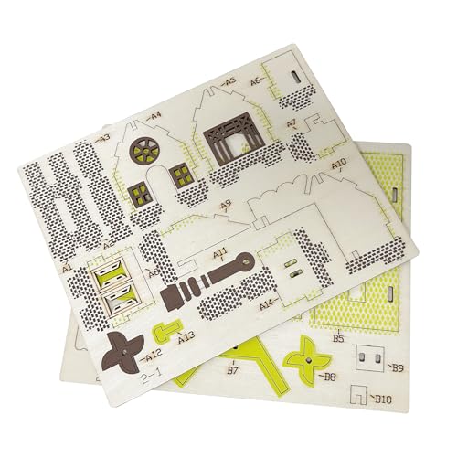 9 Piece Set 3D Wooden Puzzle for Adults 3D Wooden House Brain Teaser Puzzle DIY Assembly Cottage Building Model Kits Log Cabin Model - Image 6