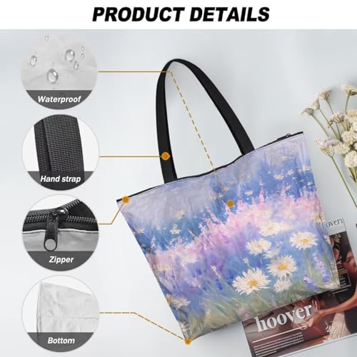 Image of Art Lover Zippered Tote Bag Waterproof Large Work Tote Bags, Artwork Women's Purse Handbags Travel Totes