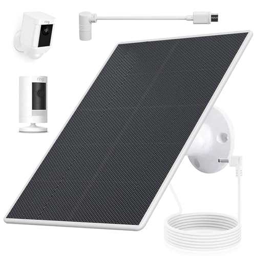 Solar Panel for Ring Camera, 4W Solar Charger Compatible with Spotlight Plus/Pro, Stick Up Outdoor...