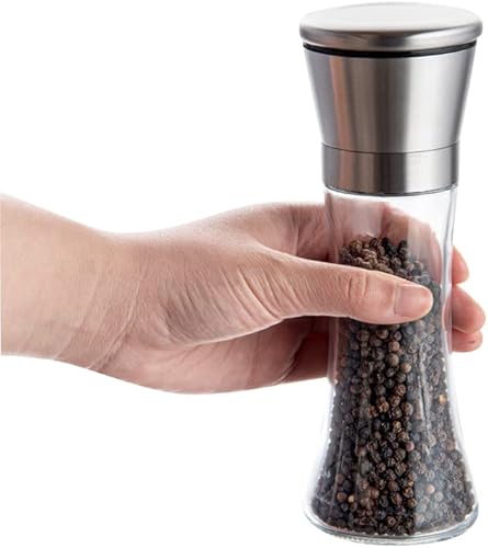 Miniatura 6 de Vetri - Salero de vidrio de 6 onzas, con tapa negra, 1 34 x 1 34 x 5 34 pulgadas, 1 caja