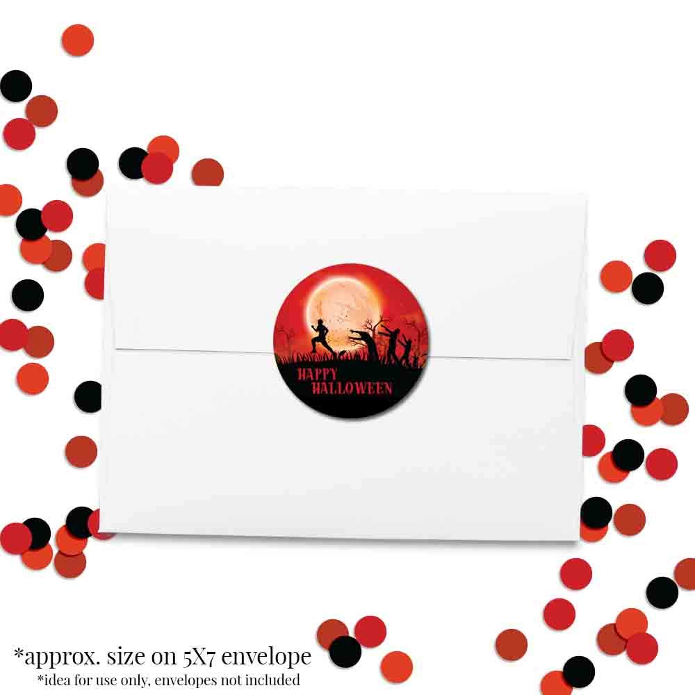 AmandaCreation Zombie Attack Halloween Kiss Stickers - 300 Circle Labels (0.75") For Chocolate Kisses & Party Favors - View #14