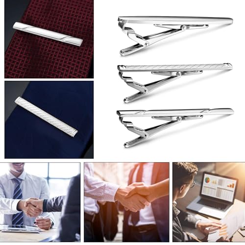 Jstyle 3 PCS Tie Clips for Men 316L Stainless Steel- Tie Bar Set, Regular Ties, Luxury Box Gift Ideas -Personalized Gifts for Men, Accessories for Business Wedding, Casual & Formal Attire2