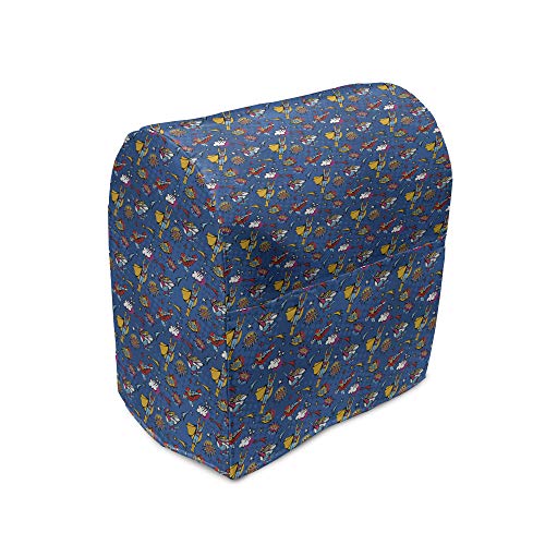 Lunarable Superhero Mixer Cover, 6-8 Qt, Violet Blue Yellow