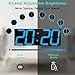 CHKOSDA LED Large Digital Wall Clock, Oversize Wall Clock with 6” Numbers, Remote Control Count up/Countdown Timer Clock, Auto Dimmer, Big Calendar and Thermometer(Ice Blue)
